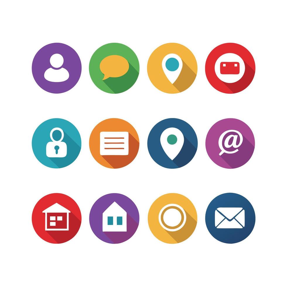 Contact Icon Set Collection Illustration vector