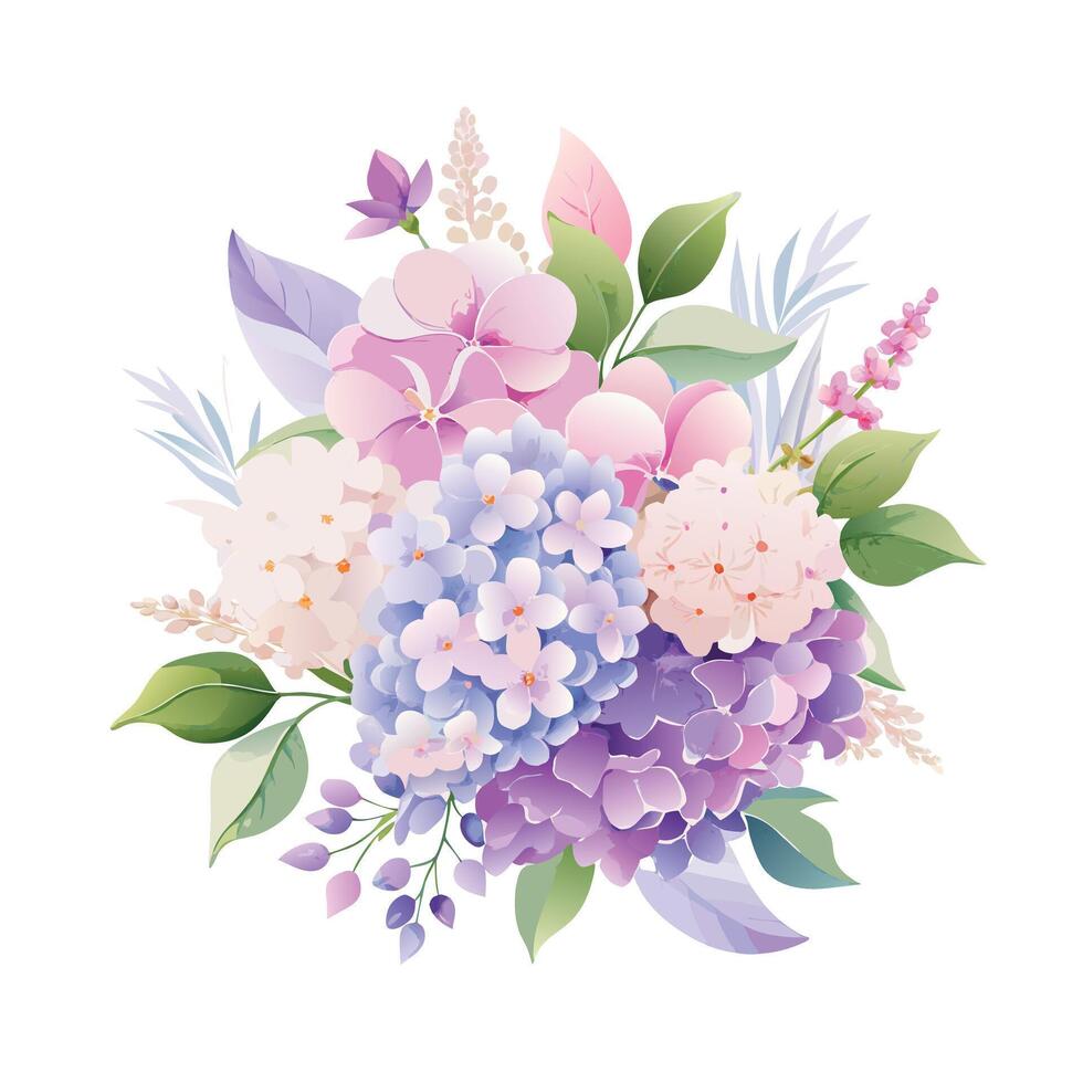 Beautiful Flowers Watercolor Florals Illustration vector
