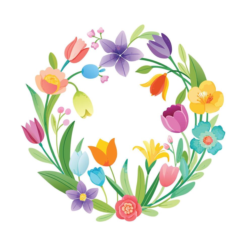 Beautiful Flowers Watercolor Florals Illustration vector