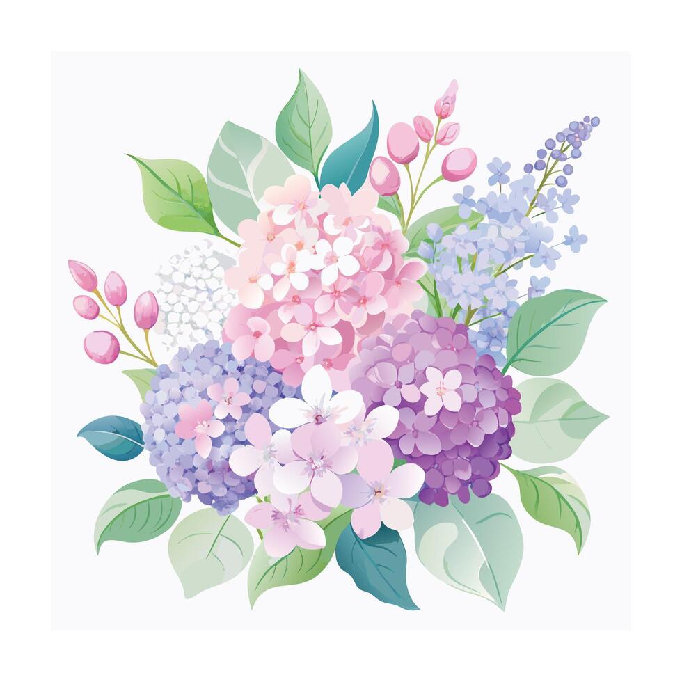 Beautiful Flowers Watercolor Florals Illustration vector