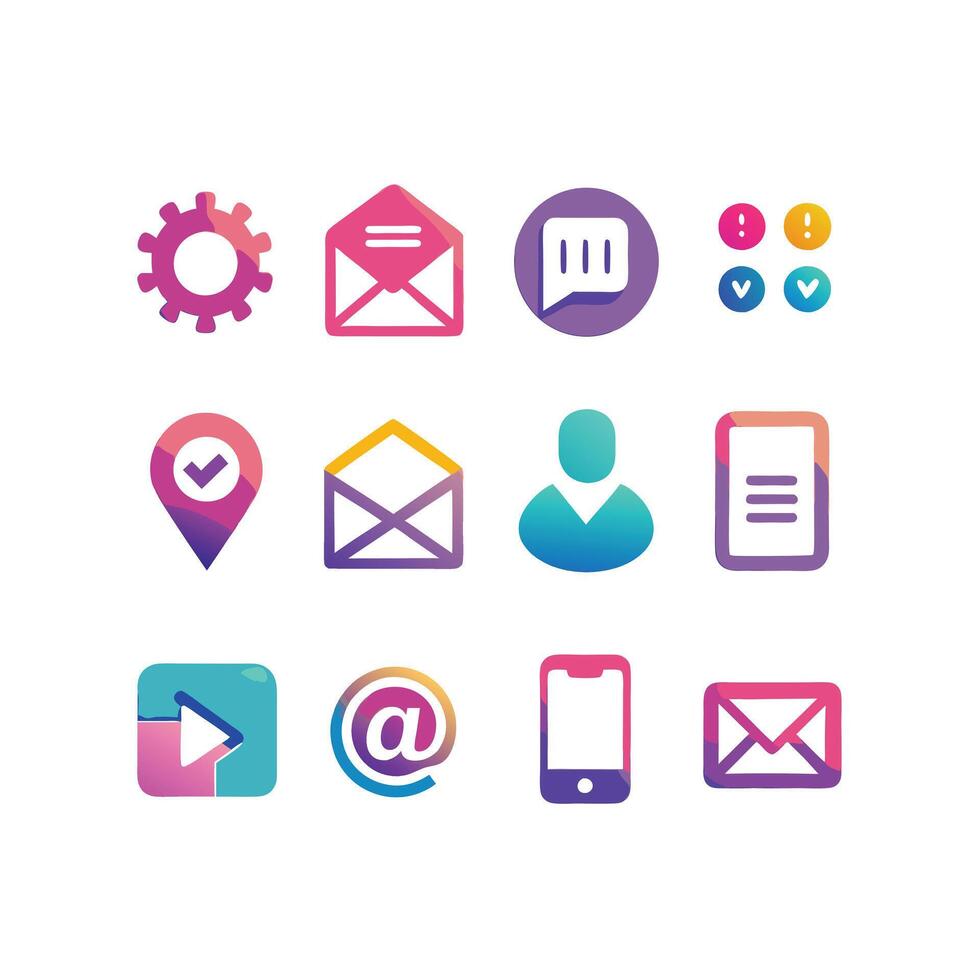 Contact Icon Set Collection Illustration vector