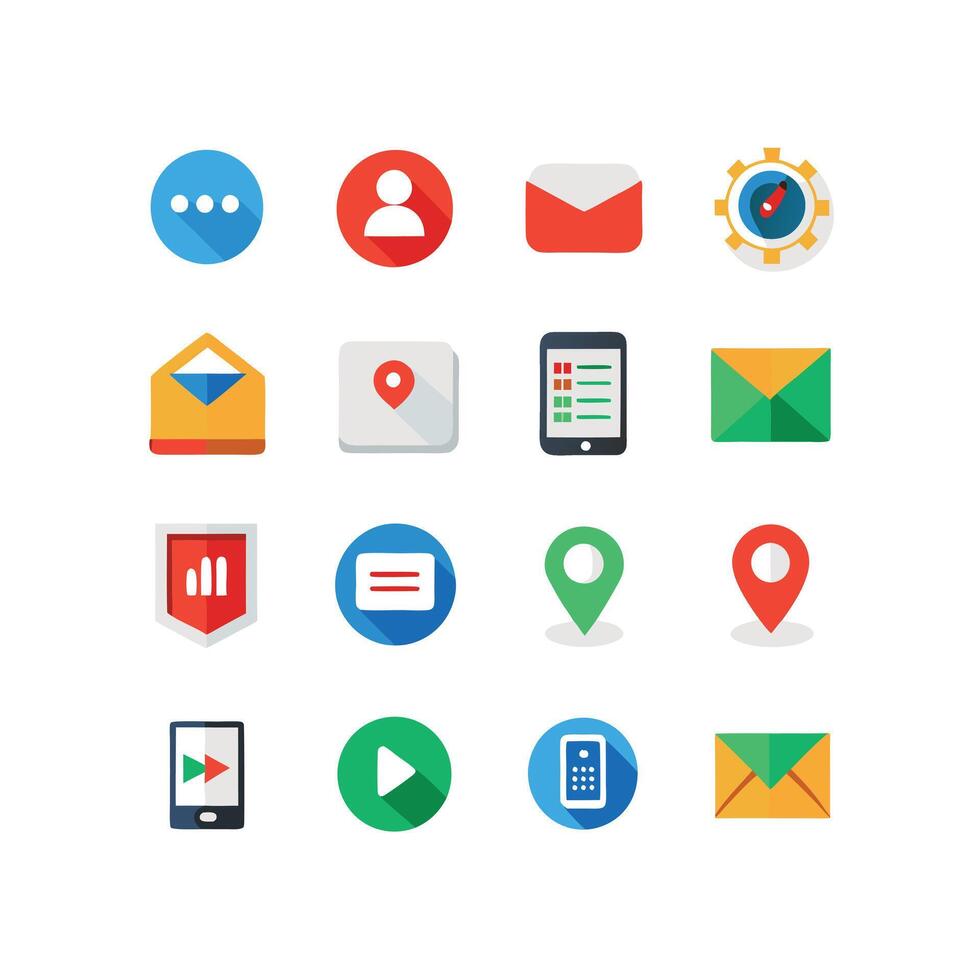 Contact Icon Set Collection Illustration vector