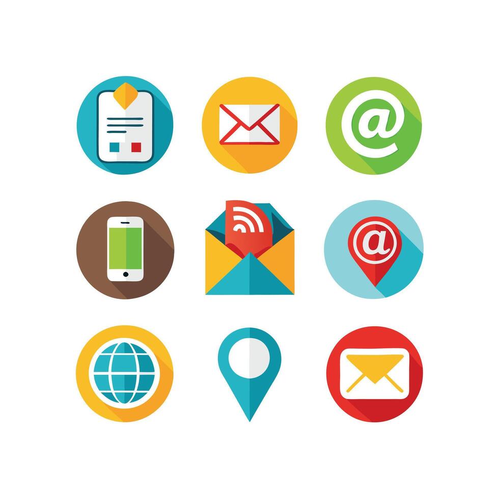 Contact Icon Set Collection Illustration vector