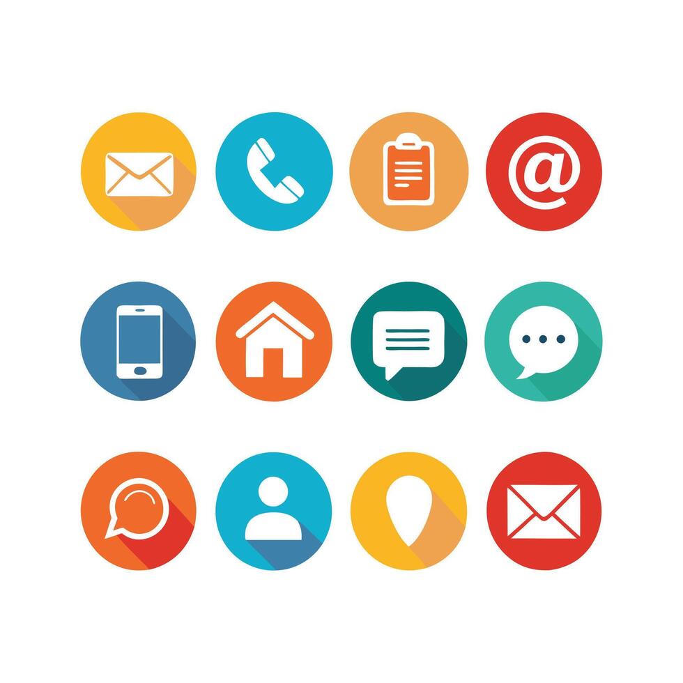 Contact Icon Set Collection Illustration vector