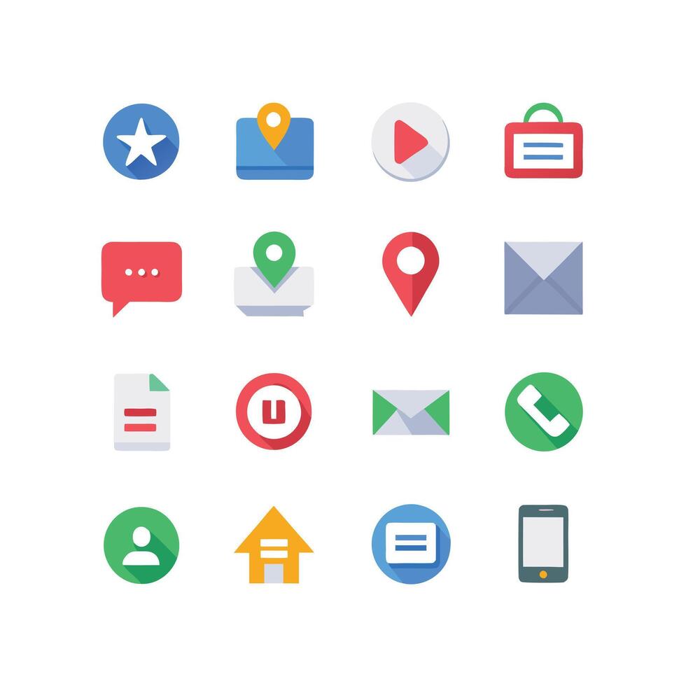 Contact Icon Set Collection Illustration vector
