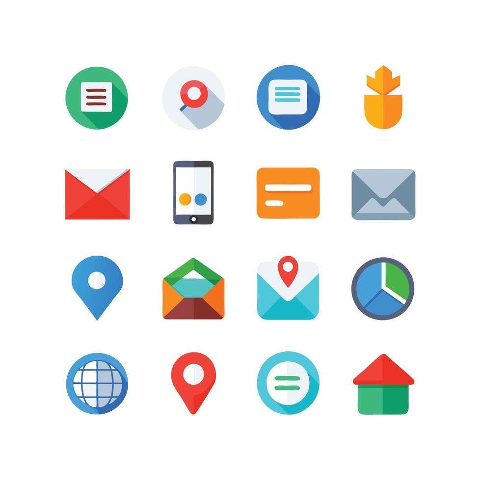 Contact Icon Set Collection Illustration vector