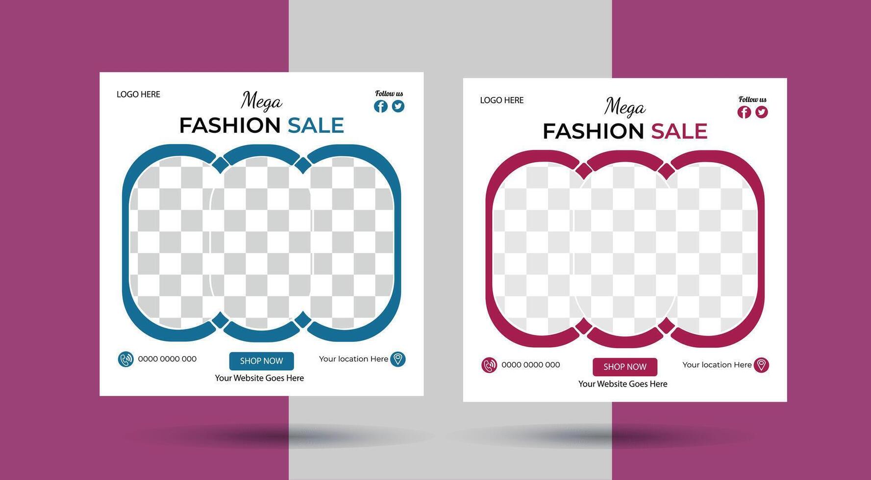 Fashion Social Media Post Design. vector