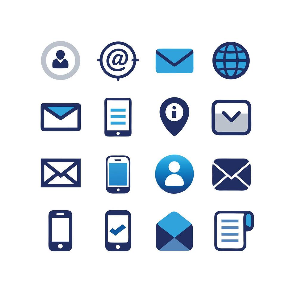 Contact Icon Set Collection Illustration vector
