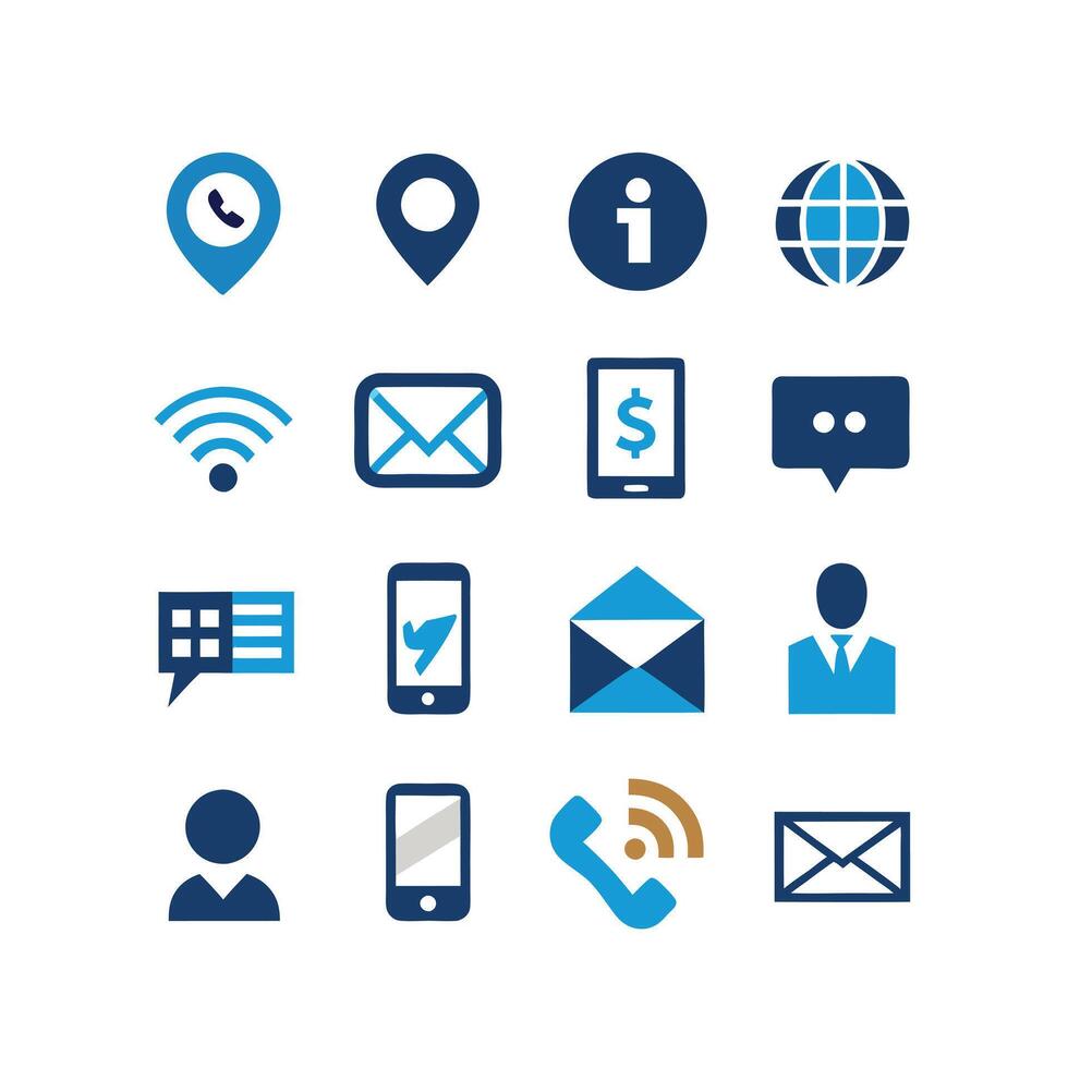 Contact Icon Set Collection Illustration vector