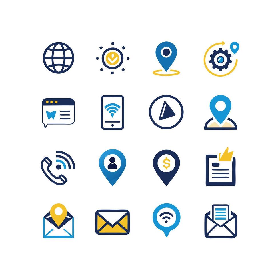 Contact Icon Set Collection Illustration vector