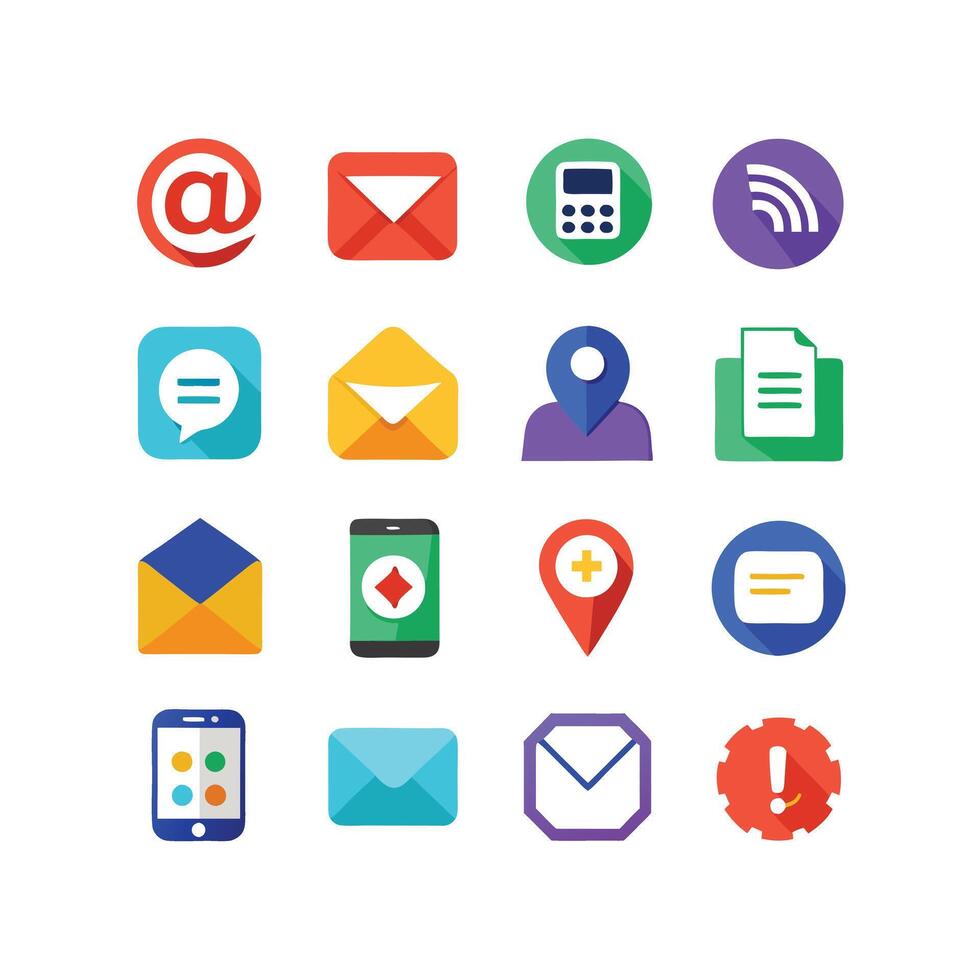 Contact Icon Set Collection Illustration vector