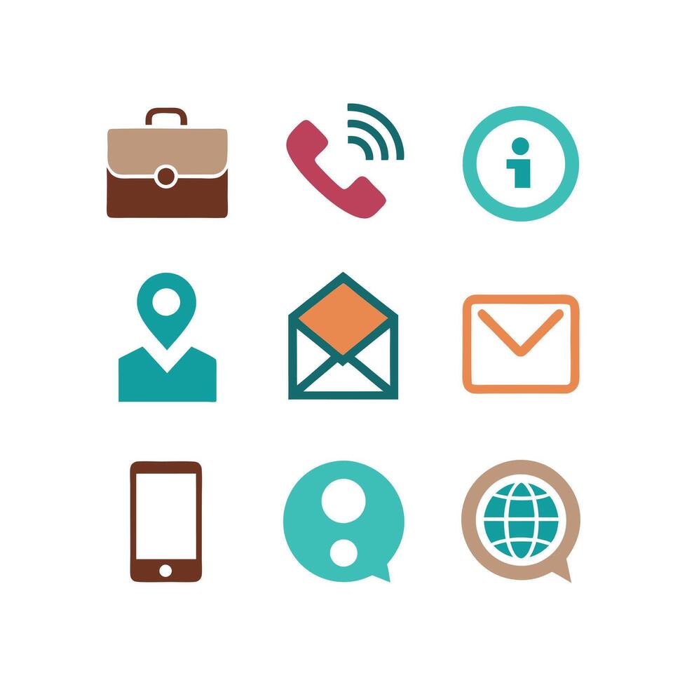 Contact Icon Set Collection Illustration vector