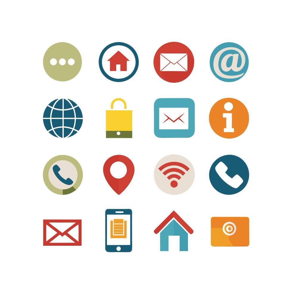 Contact Icon Set Collection Illustration vector