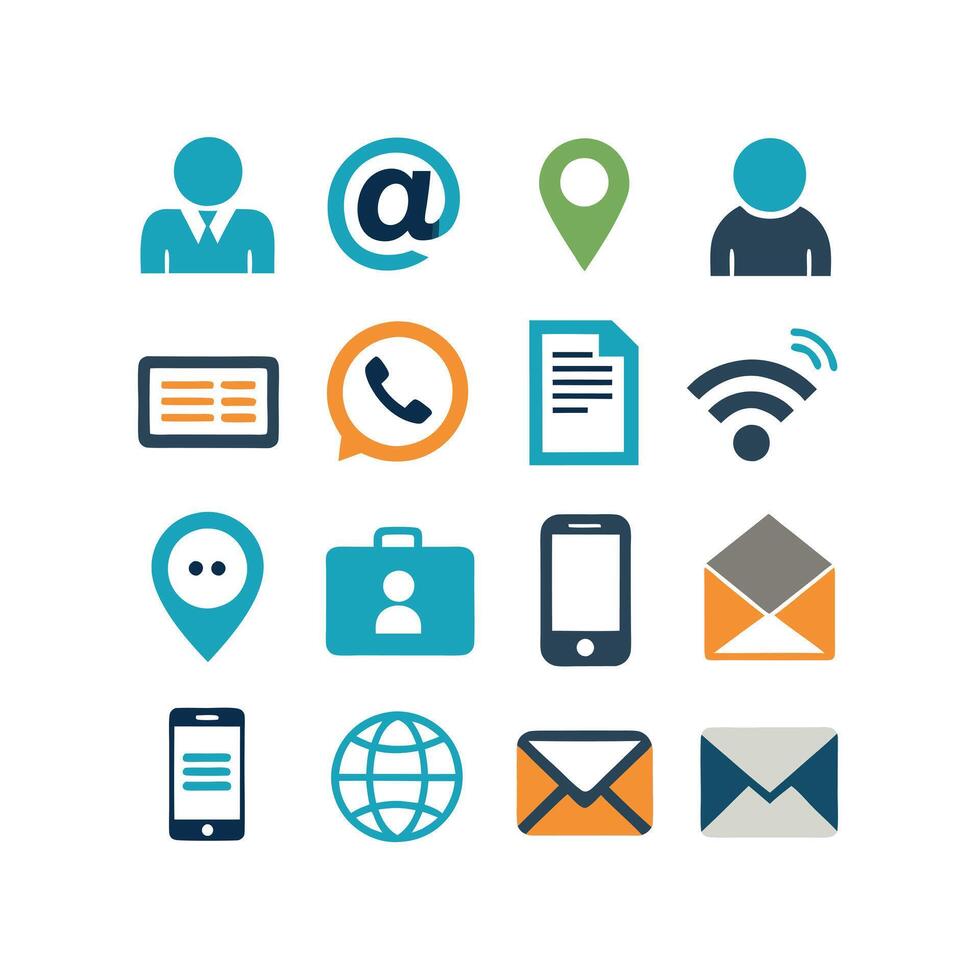 Contact Icon Set Collection Illustration vector