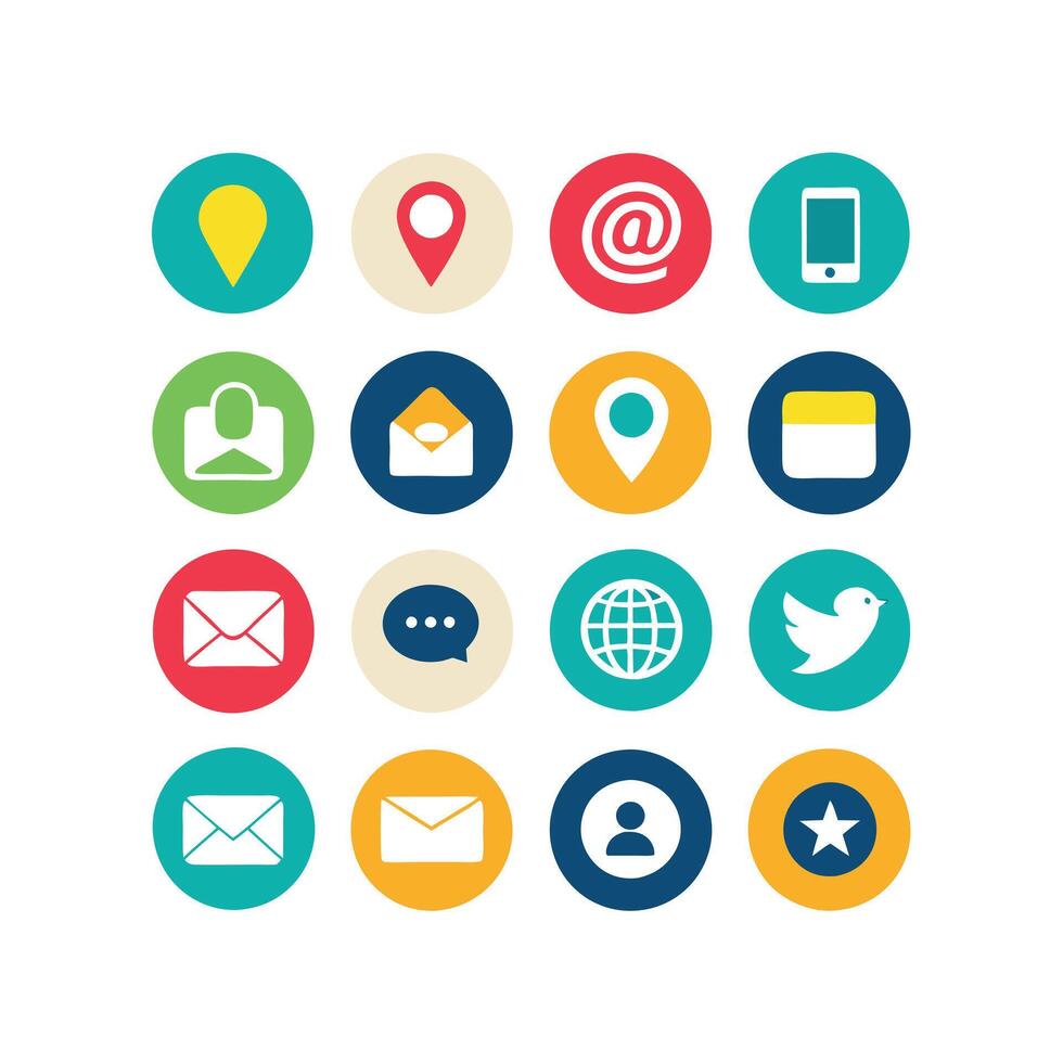 Contact Icon Set Collection Illustration vector