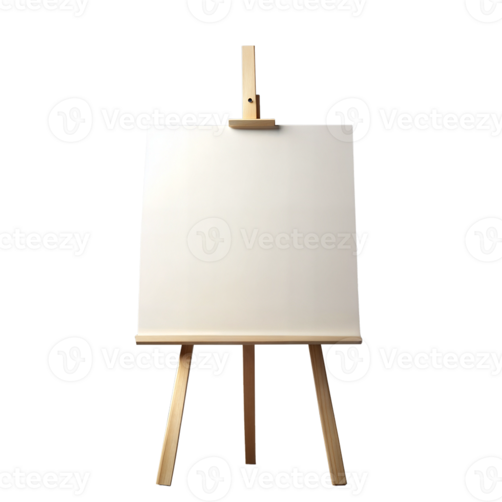 Blank artist's easel with canvas for painting or drawing png