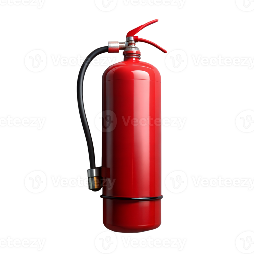 Red fire extinguisher, symbolizing fire safety, emergency response, and protective equipment. png