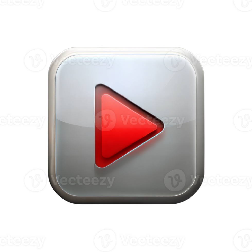 Red play button icon indicating media playback or start png