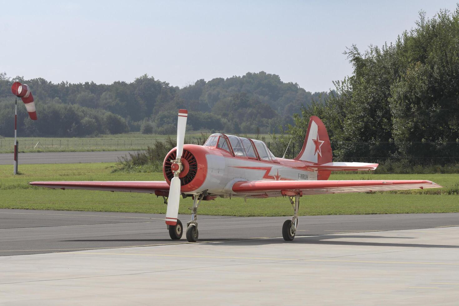 Sint Truiden. Limburg - Belgium 03-09-2023. Yakovlev Yak-52. Public airshow of vintage aircraft at the Sint Truiden Aero Club photo