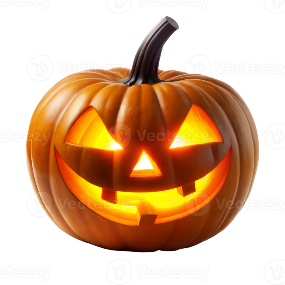 Jack-o'-lantern with a glowing smile, symbolizing Halloween festivities png