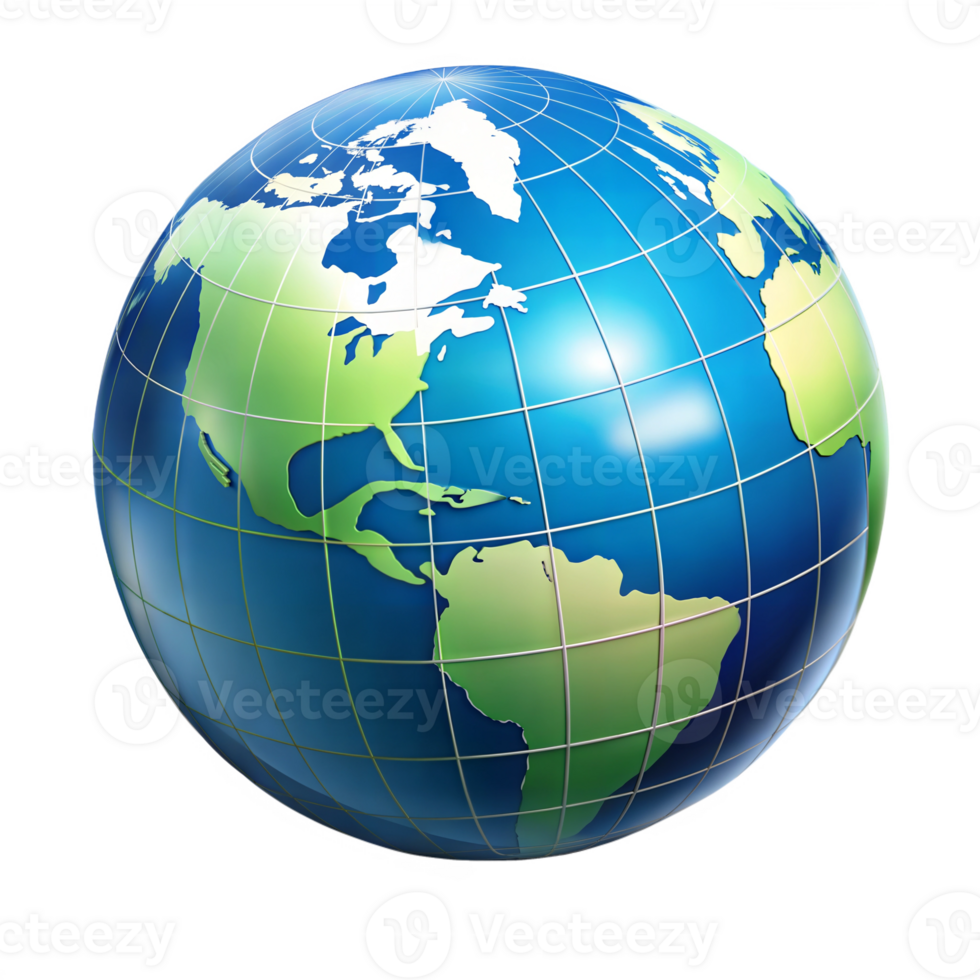 Globe representing global connectivity and international presence png