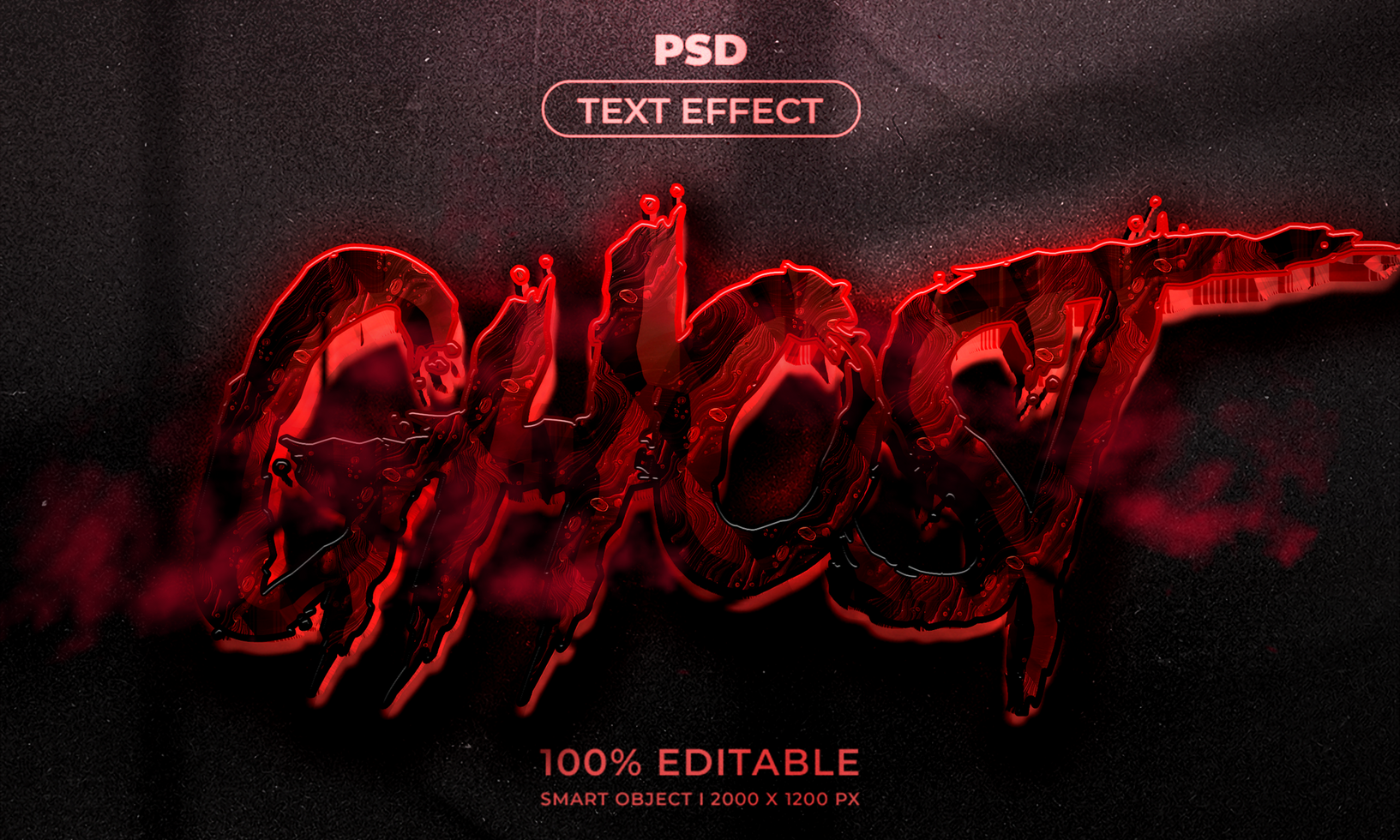 Ghost Text Effect psd
