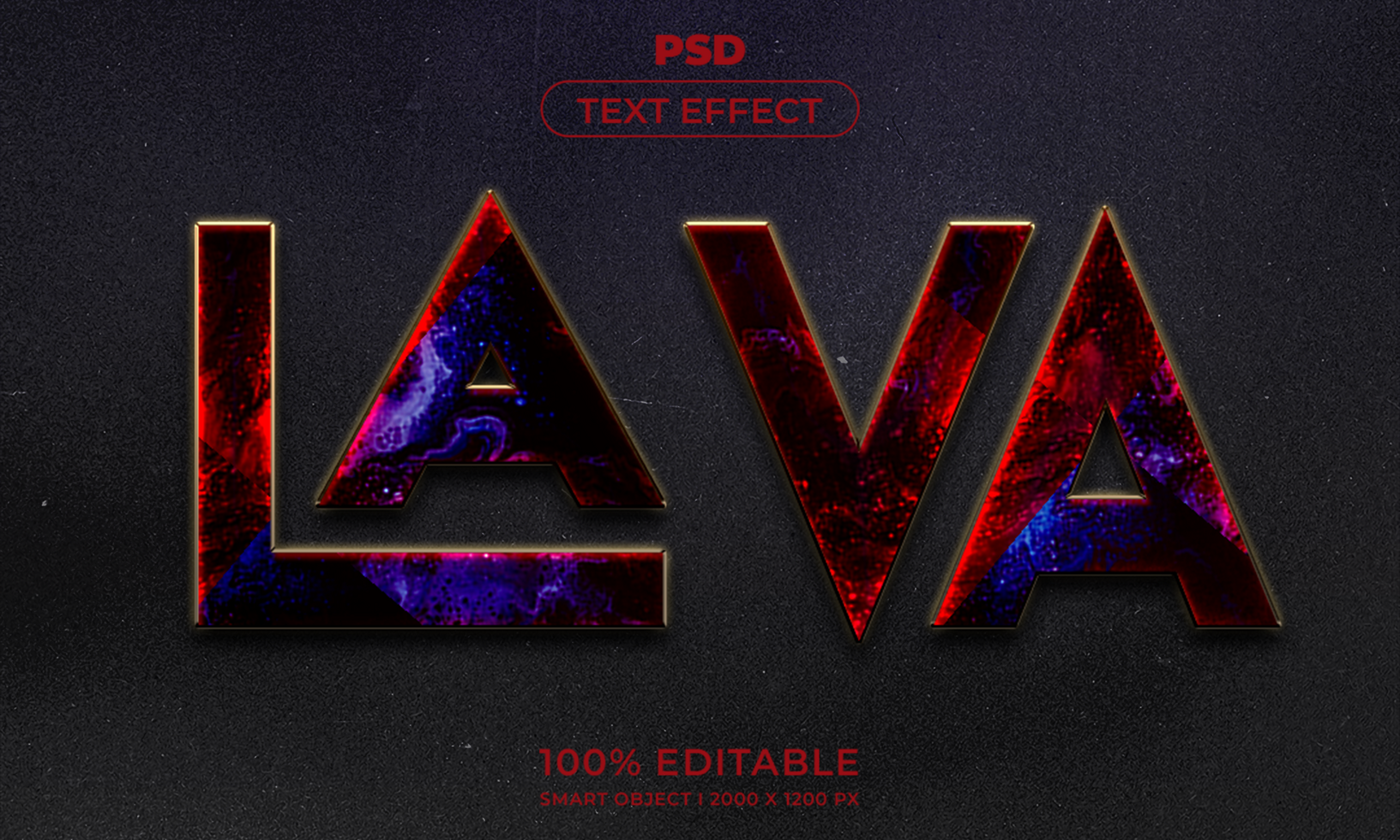 Lava Text Effect psd