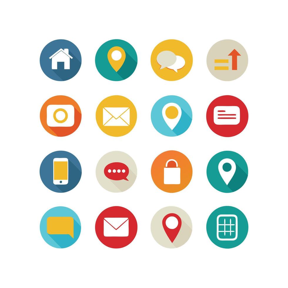 Contact Icon Set Collection Illustration vector