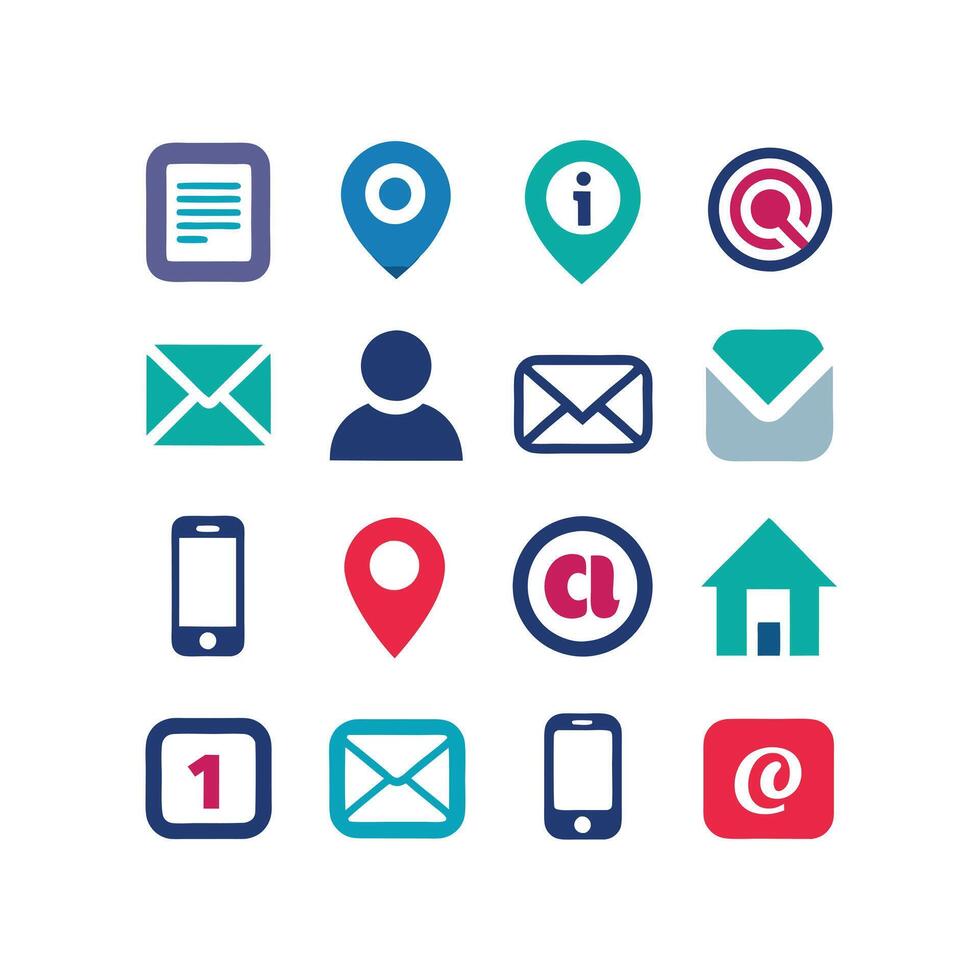 Contact Icon Set Collection Illustration vector