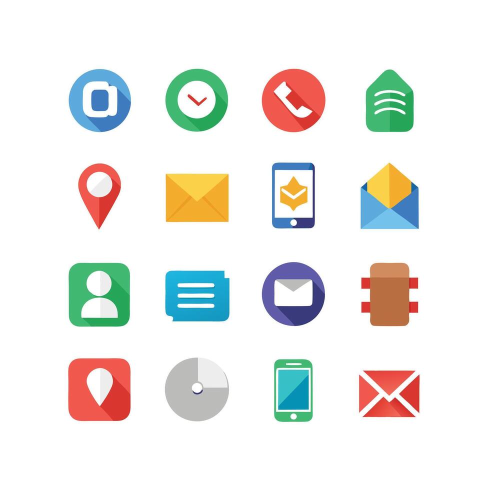 Contact Icon Set Collection Illustration vector