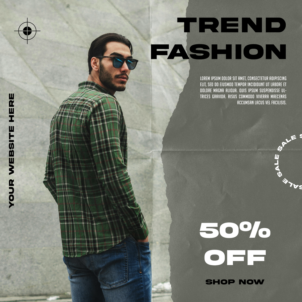 Men Trend fashion Social Media Post Template psd