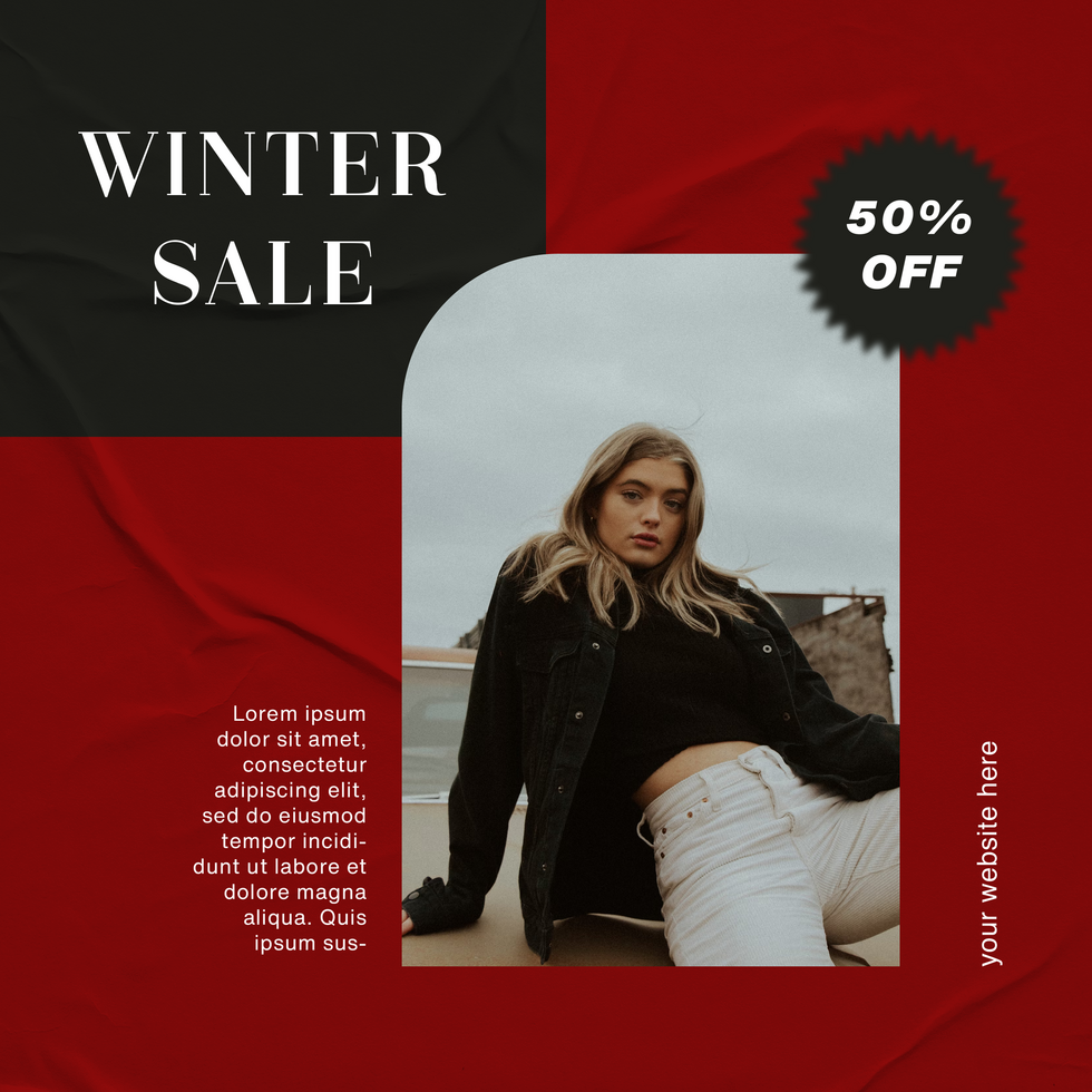 Winter Fashion Sale and discount offer elegant themes Social Media post Template psd