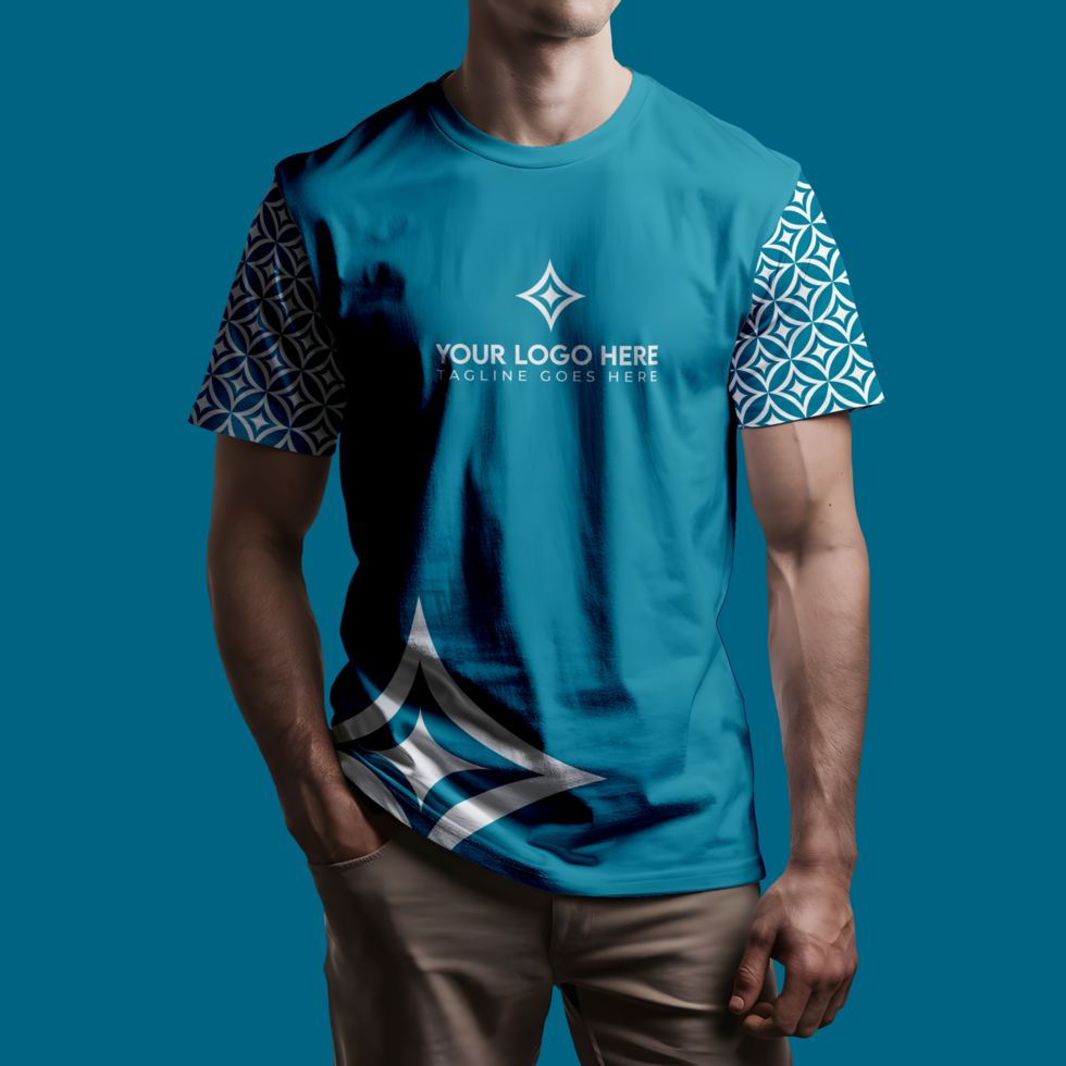 Man Wearing T Shirt Mockup psd