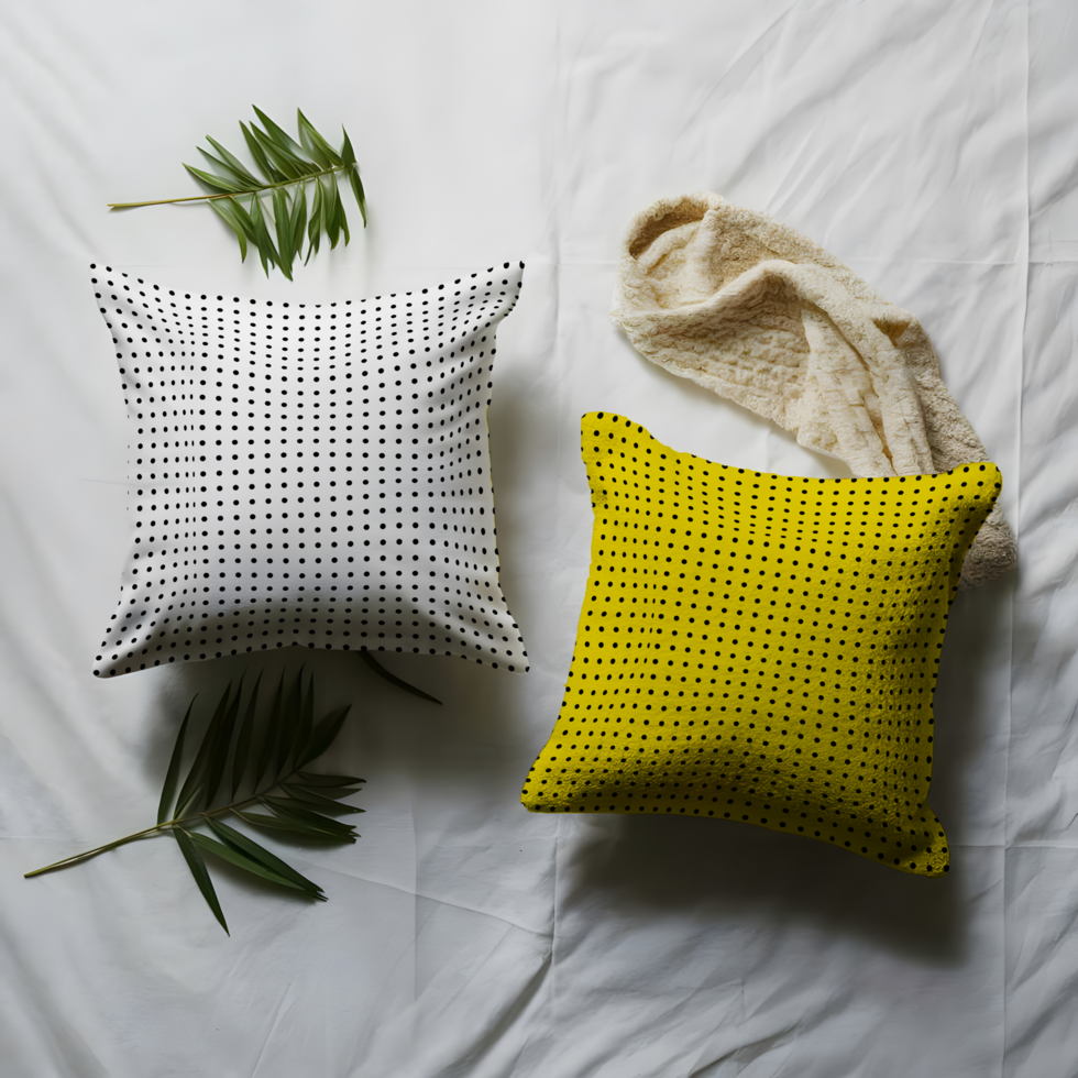 Two Pillows Mockup White Background psd