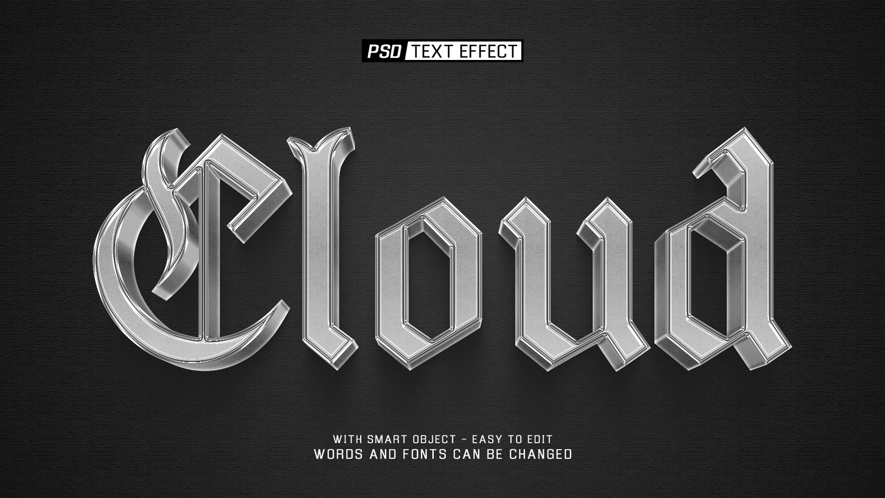 cloud 3d text effect psd
