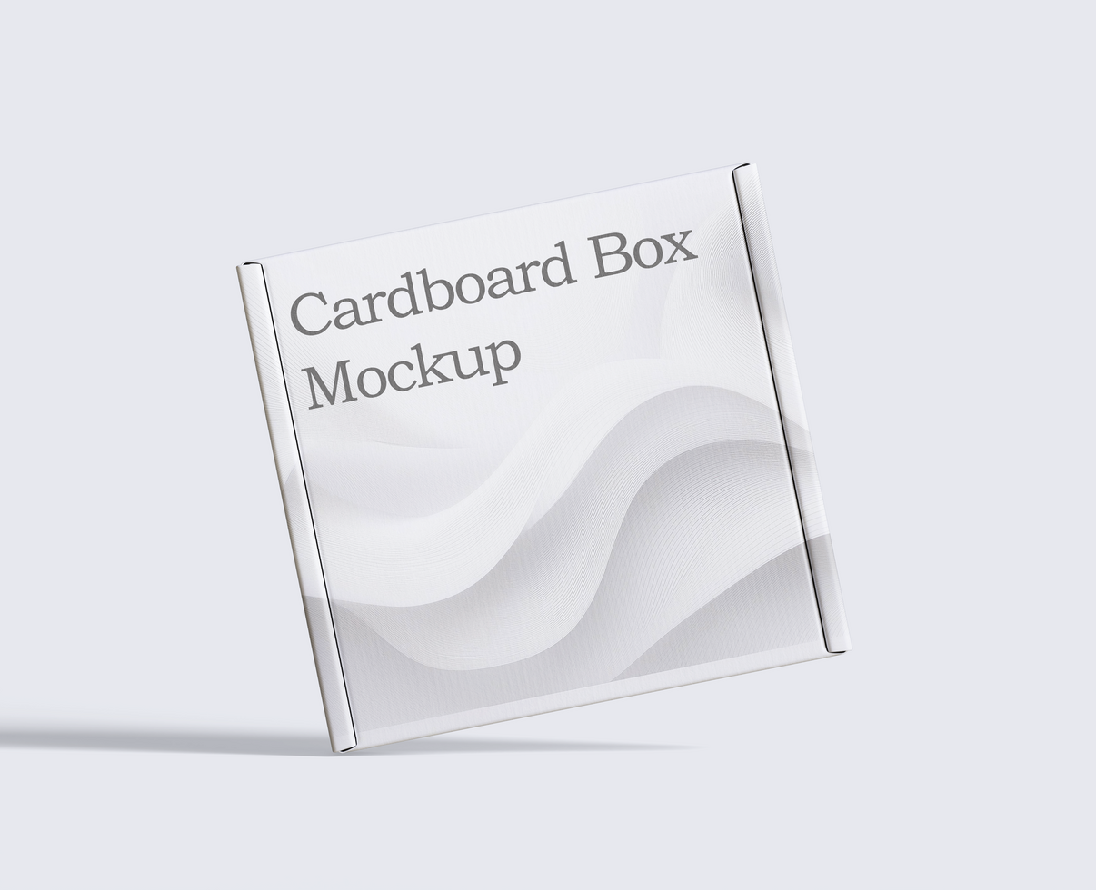 Cardboard box mockup isolated on white vackground psd