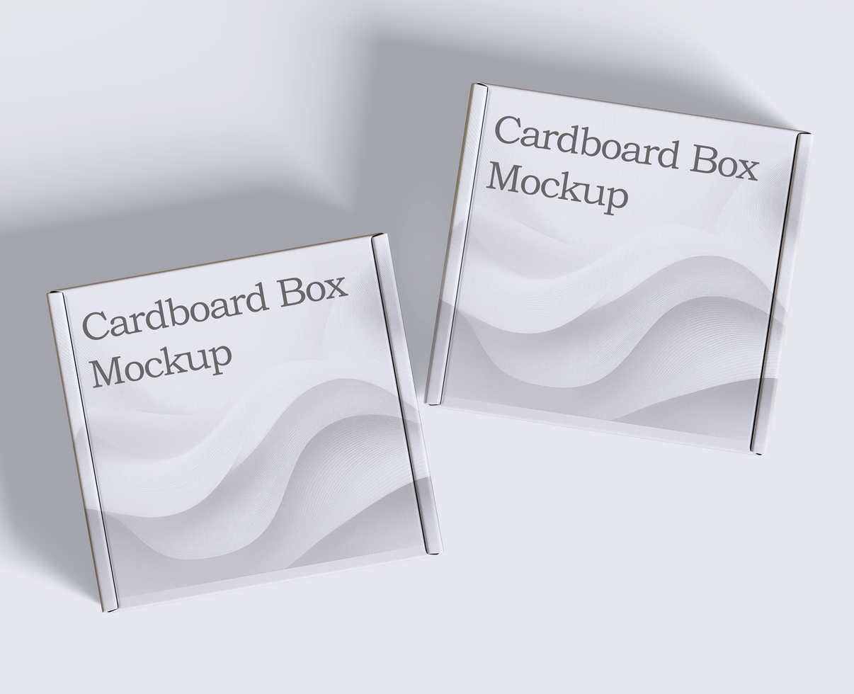 Cardboard box mockup isolated on white vackground psd