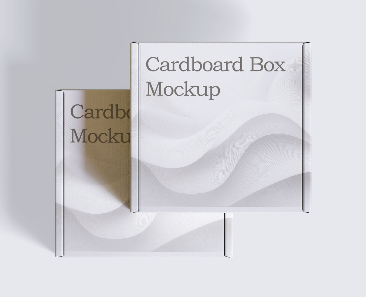 Cardboard box mockup isolated on white vackground psd