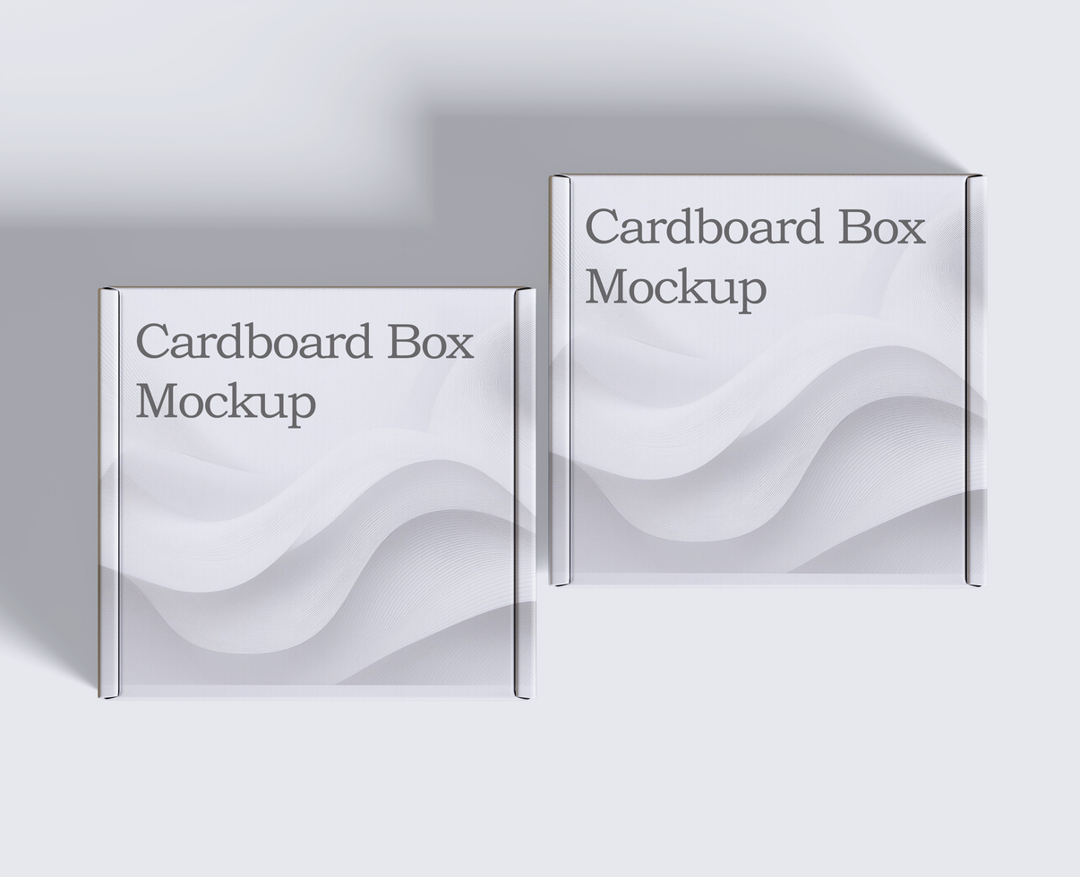 Cardboard box mockup isolated on white vackground psd