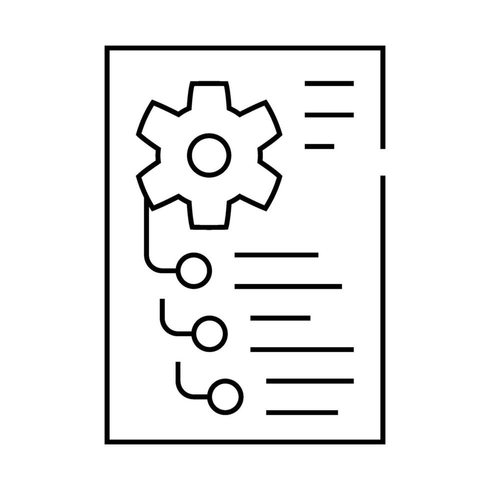 mechanism instruction paper list line icon illustration vector