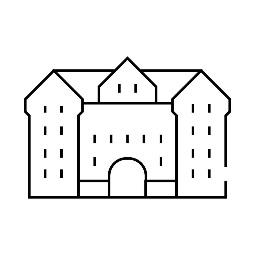 university building line icon illustration sign vector