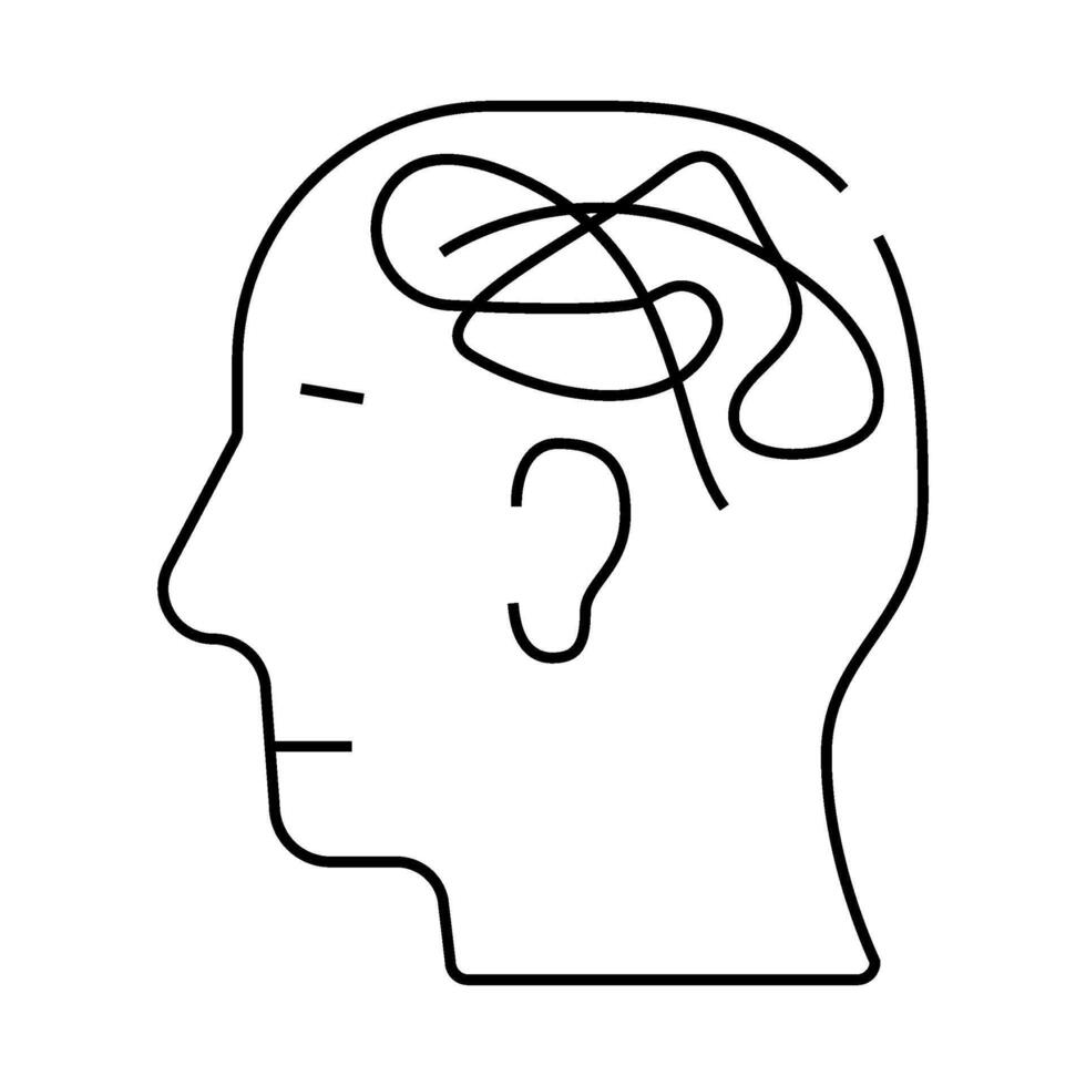 mess in head line icon illustration vector