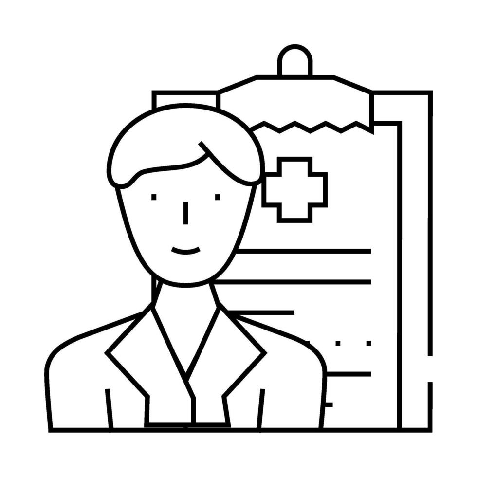 doctor worker line icon illustration flat vector