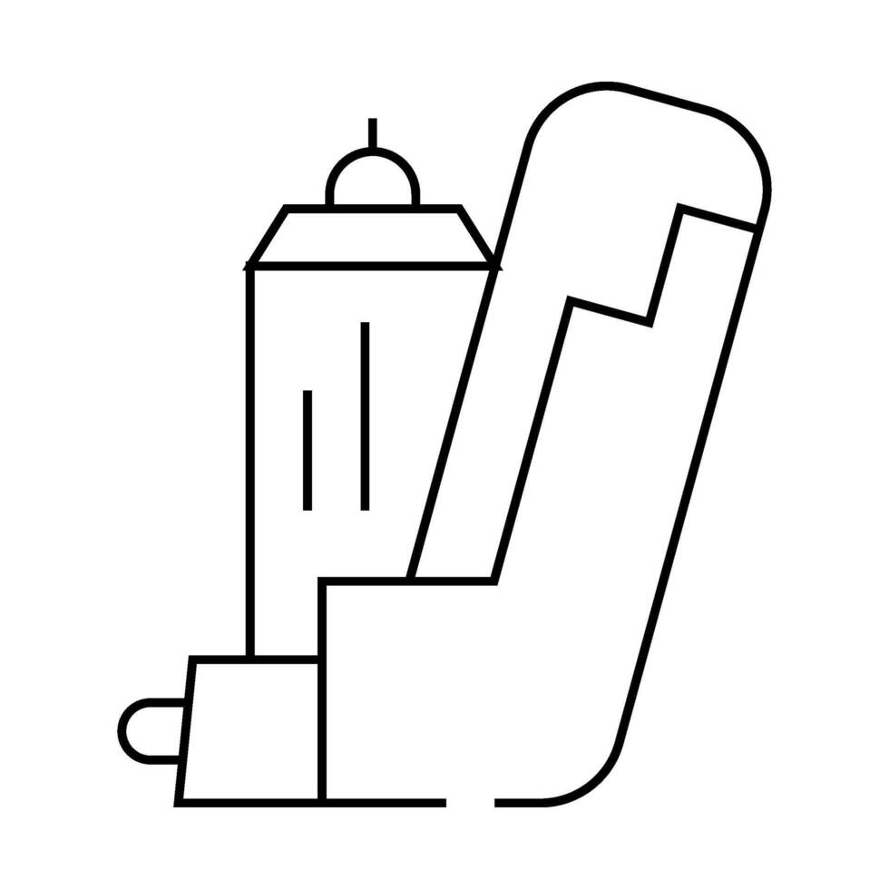 inhaler medical tool line icon illustration vector