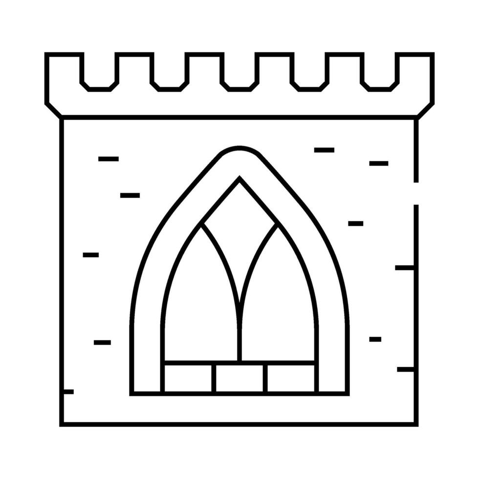 window of ancient castle line icon illustration vector