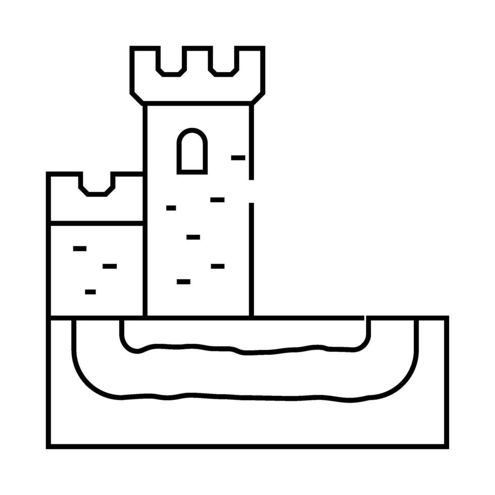 secret tunnel of castle line icon illustration vector