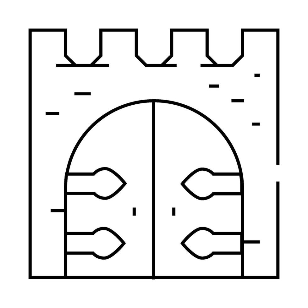 goal of medieval castle line icon illustration vector