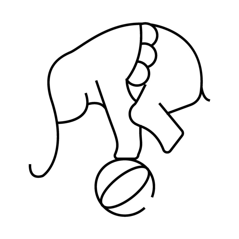 elephant balancing on ball line icon illustration vector