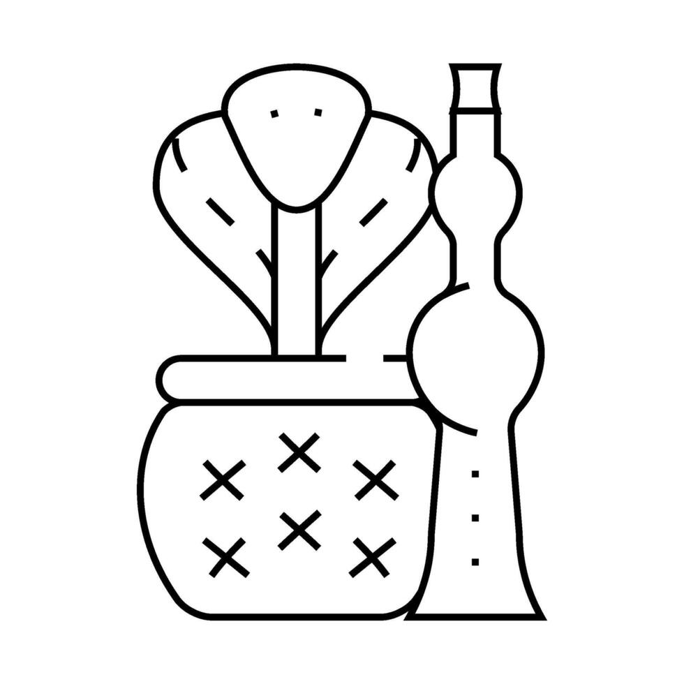 cobra and flute line icon illustration vector