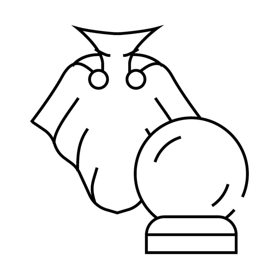 magician mantle and sphere line icon illustration vector